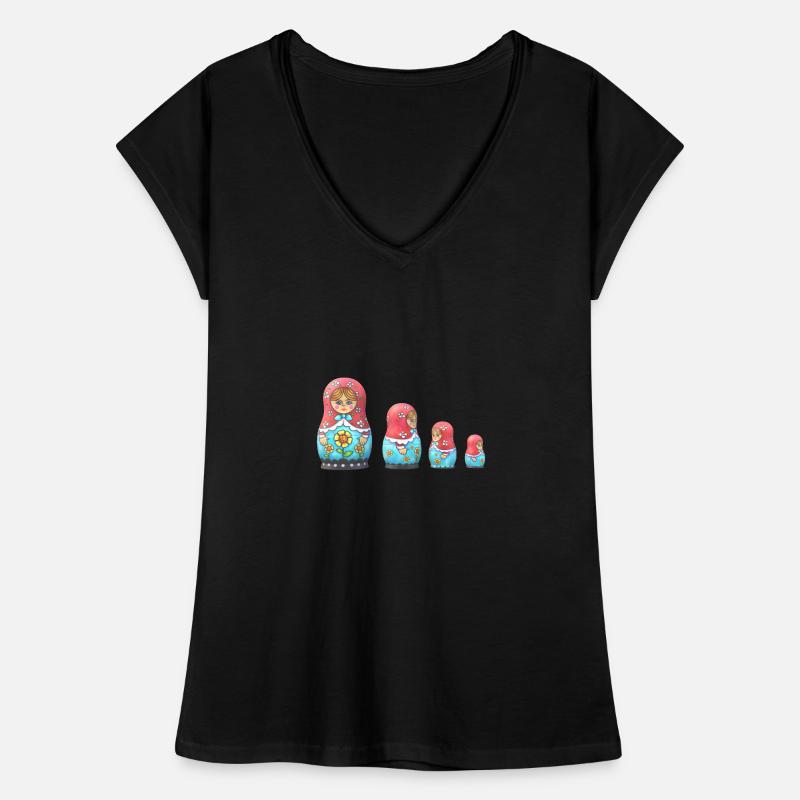 Matryoshka Evolution T-shirt vintage Femme