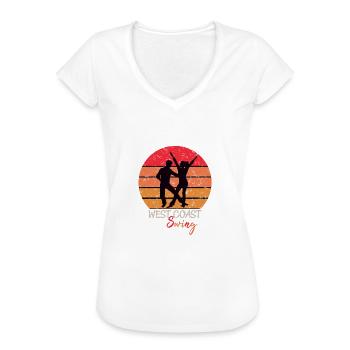 West Coast Swing Sunset WCS Westie Tanzen - Frauen Vintage T-Shirt - Schwarz - Vorne - Danielle (179cm)