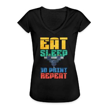 3d printing - Frauen Vintage T-Shirt - Schwarz - Vorne - Danielle (179cm)