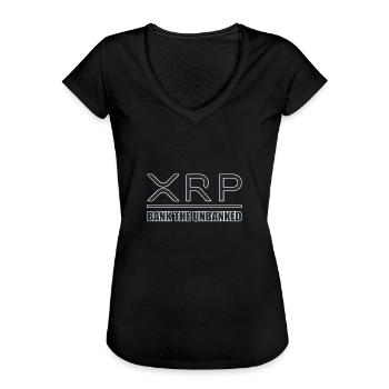 XRP Logo Bitcoin Spruch Geschenk Bank - Frauen Vintage T-Shirt - Schwarz - Vorne - Danielle (179cm)