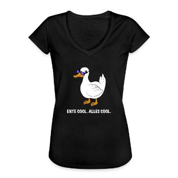 Ente cool Spruch - Frauen Vintage T-Shirt - Schwarz - Vorne