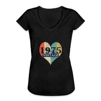 Vintage 1975 Retro - Vrouwen Vintage T-shirt - zwart - Voor