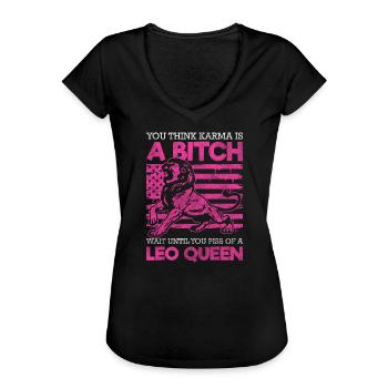 Löwe Aberglaube Konstellation - Frauen Vintage T-Shirt - Schwarz - Vorne - Danielle (179cm)