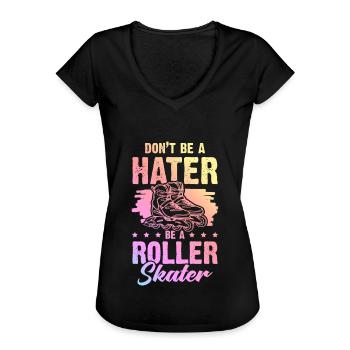 Skater drôle de dicton - T-shirt vintage Femme - noir - Devant - Danielle (179cm)