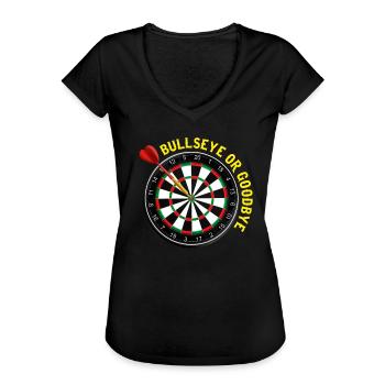 Fléchettes Bullseye Fléchettes Fléchettes club - T-shirt vintage Femme - noir - Devant - Danielle (179cm)