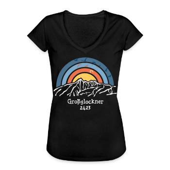 Großglockner Nationalpark Hohe Tauern Bergsteigen - Frauen Vintage T-Shirt - Schwarz - Vorne