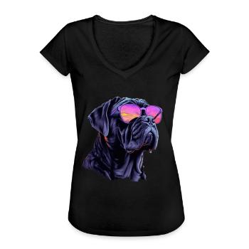 Cane Corso Italino mit Sonnenbrille - Frauen Vintage T-Shirt - Schwarz - Vorne