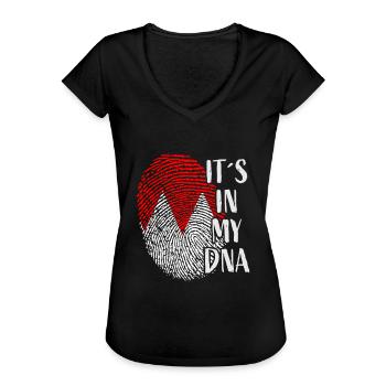 It´s in my DNA - Franken Oberfranken Unterfranken - Frauen Vintage T-Shirt - Schwarz - Vorne - Danielle (179cm)
