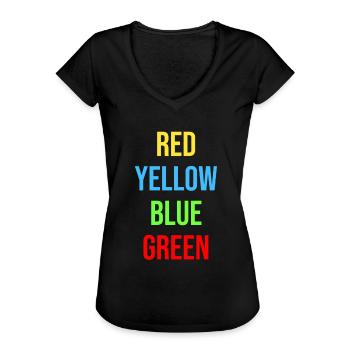 Psychologie Stroop Effekt Geschenkidee - Frauen Vintage T-Shirt - Schwarz - Vorne - Danielle (179cm)