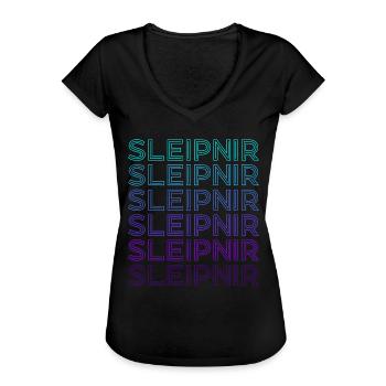Sleipnir Nordisch Odin Pferd Wikinger Retro - Frauen Vintage T-Shirt - Schwarz - Vorne - Danielle (179cm)