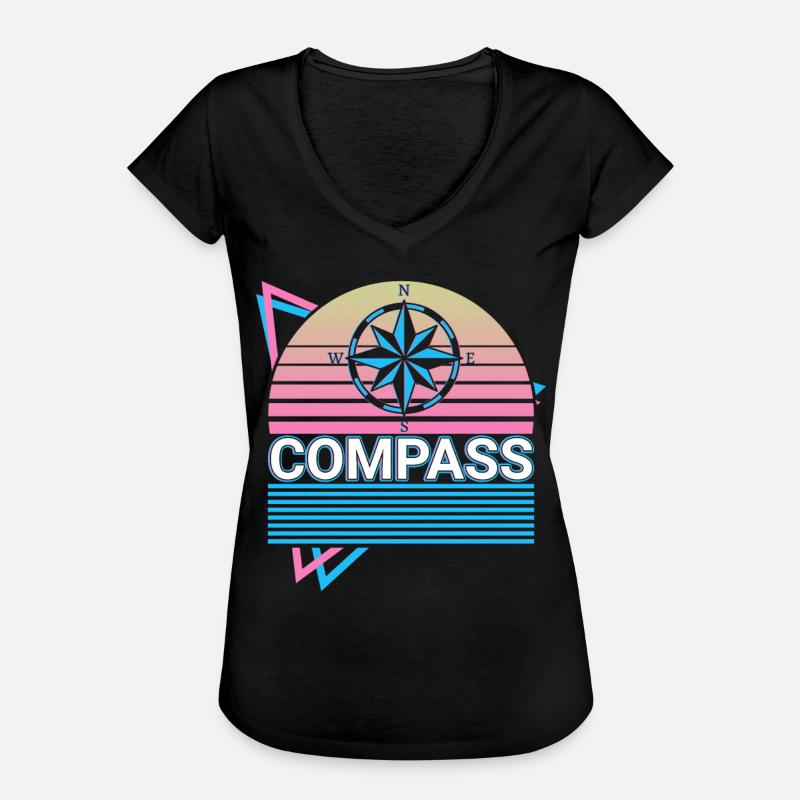 Compass Retro Gift - Women's Vintage T-Shirt - black