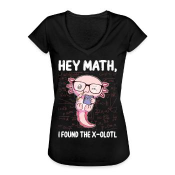 Funny Math Axolotl Math Gift - Women's Vintage T-Shirt - black - Front
