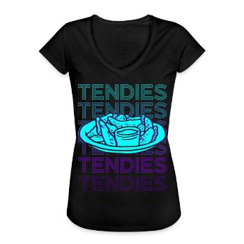 Tendies Chicken Tender Retro - Women's Vintage T-Shirt - black - Front - Danielle (179cm)
