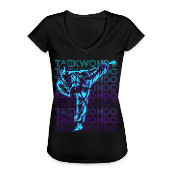 Taekwondo Koreanische Kampfsportarten Retro - Frauen Vintage T-Shirt - Schwarz - Vorne - Danielle (179cm)