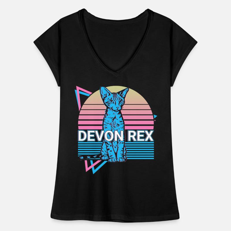 Devon Rex Katze Retro Frauen Vintage T-Shirt
