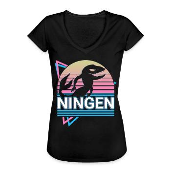 Ningen Cryptozoology Retro - Women's Vintage T-Shirt - black - Front - Danielle (179cm)