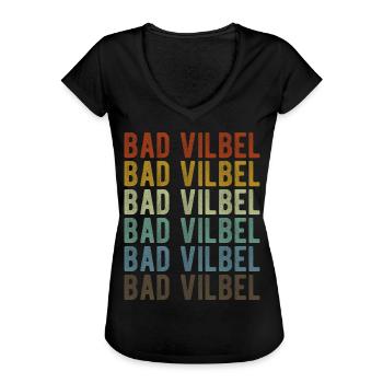 Bad Vilbel Town Retro Vintage - Women's Vintage T-Shirt - black - Front - Danielle (179cm)