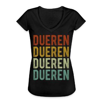 Dueren Stadt Retro Vintage - Frauen Vintage T-Shirt - Schwarz - Vorne - Danielle (179cm)