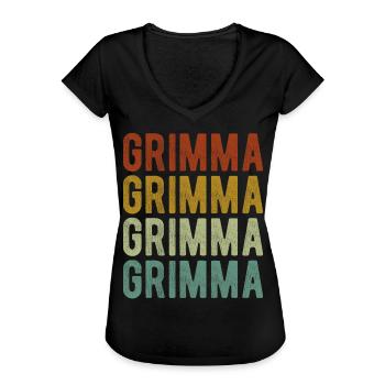 Grimma Stadt Retro Vintage - Frauen Vintage T-Shirt - Schwarz - Vorne - Danielle (179cm)
