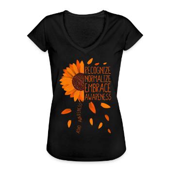 ADHS-Bewusstsein Sonnenblume - Frauen Vintage T-Shirt - Schwarz - Vorne