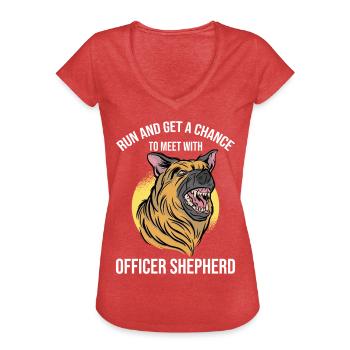 Polizeibeamter Polizeihund - Frauen Vintage T-Shirt - Rot meliert - Vorne - Danielle (179cm)