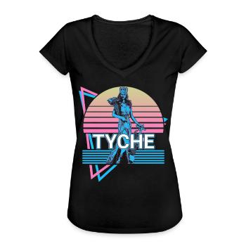 Tyche Déesse du Bonheur et Fortuna Retro - T-shirt vintage Femme - noir - Devant - Danielle (179cm)