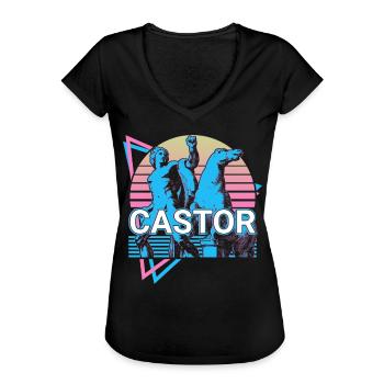Castor Griechischer Gott Antike Griechische Mythol - Frauen Vintage T-Shirt - Schwarz - Vorne - Danielle (179cm)
