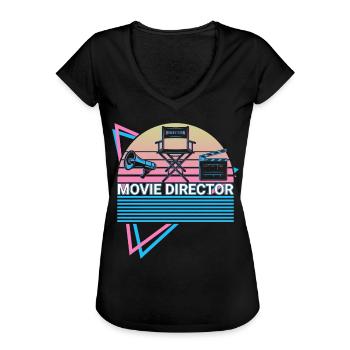 Réalisateur Réalisateur Rétro - T-shirt vintage Femme - noir - Devant - Danielle (179cm)