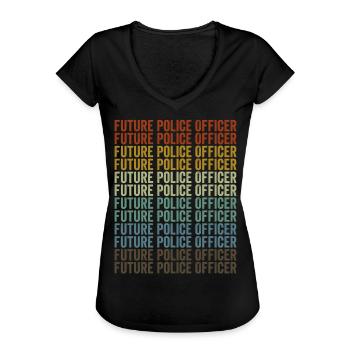 Zukünftiger Polizeibeamter Polizeibeamter - Frauen Vintage T-Shirt - Schwarz - Vorne - Danielle (179cm)