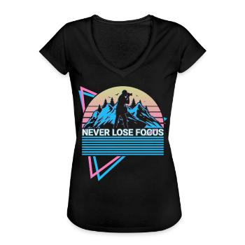 Kamera Fotografie Fotograf Retro - Frauen Vintage T-Shirt - Schwarz - Vorne - Danielle (179cm)