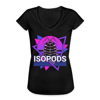 Isopods Retro Vaporwave Isopod - Frauen Vintage T-Shirt - Schwarz - Vorne