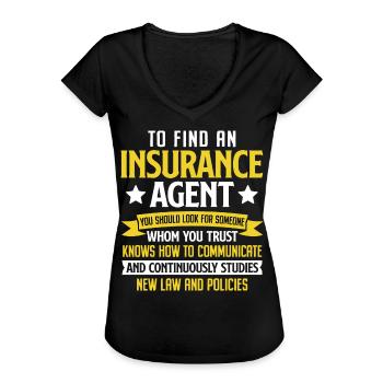 Komischer Broker - Frauen Vintage T-Shirt - Schwarz - Vorne - Danielle (179cm)