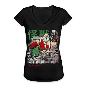 Kaiju Père Noël Monstre d’anime japonais Weihn - T-shirt vintage Femme - noir - Devant - Danielle (179cm)
