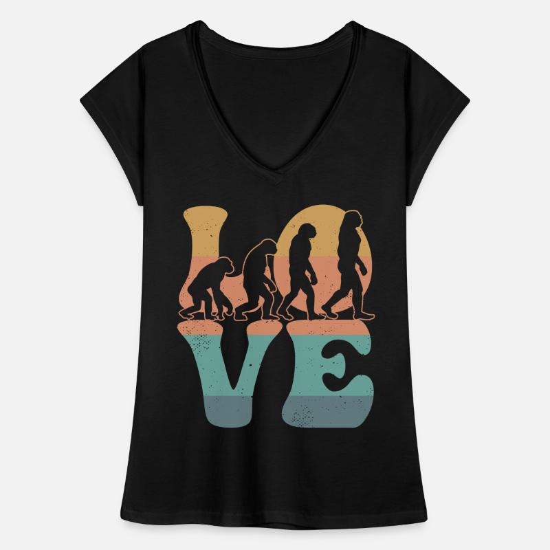 Charles Darwin Théorie de l’évolution AMOUR T-shirt vintage Femme