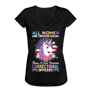 Weibliche Strafverfolgungsbehörden - Frauen Vintage T-Shirt - Schwarz - Vorne - Danielle (179cm)