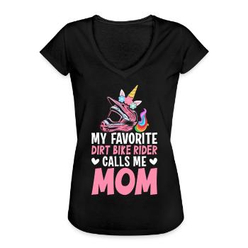 Dirt Biker Motorradfahrer - Frauen Vintage T-Shirt - Schwarz - Vorne