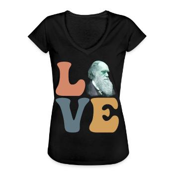 Charles Darwin Evolutionstheorie Atheist - Frauen Vintage T-Shirt - Schwarz - Vorne - Danielle (179cm)