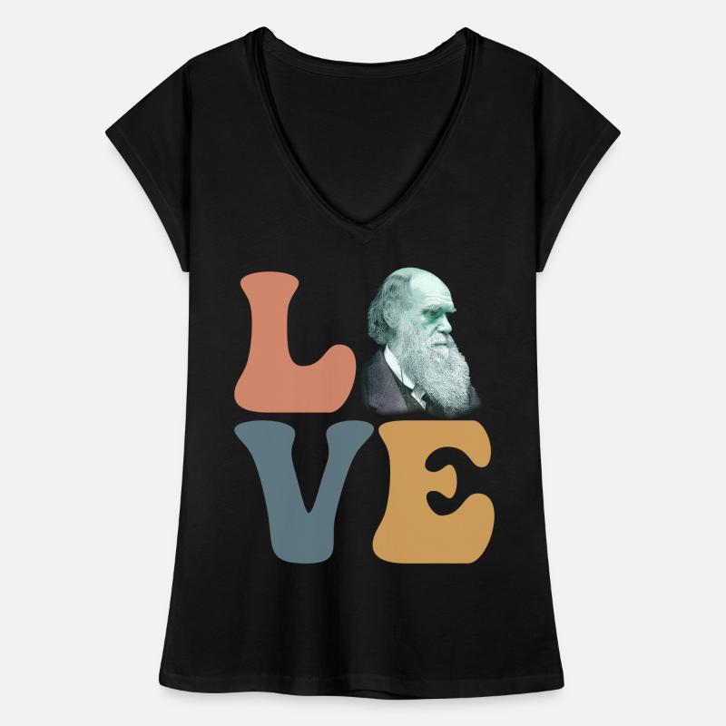 Charles Darwin Evolutionstheorie Atheist Frauen Vintage T-Shirt