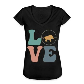 Hog Hunter Schweinejagd - Frauen Vintage T-Shirt - Schwarz - Vorne - Danielle (179cm)