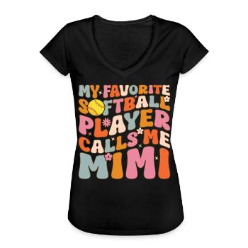Mamie de balle molle - T-shirt vintage Femme - noir - Devant - Danielle (179cm)