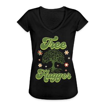 Environnementaliste, amoureux de la nature - T-shirt vintage Femme - noir - Devant - Danielle (179cm)