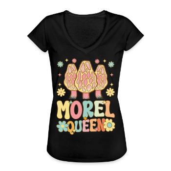Lustiger Mykologe Weiblicher Pilzliebhaber - Frauen Vintage T-Shirt - Schwarz - Vorne - Danielle (179cm)