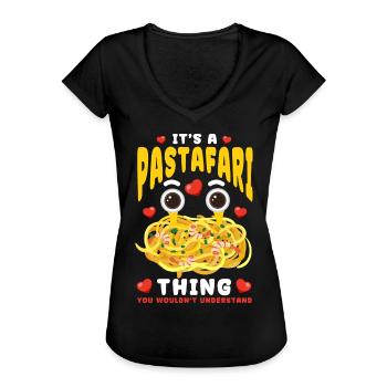 Fliegendes Spaghettimonster FSM - Frauen Vintage T-Shirt - Schwarz - Vorne - Danielle (179cm)