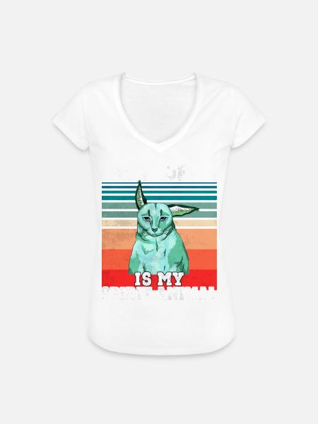 Large Floppa Ghost Animal - Women's Vintage T-Shirt - black