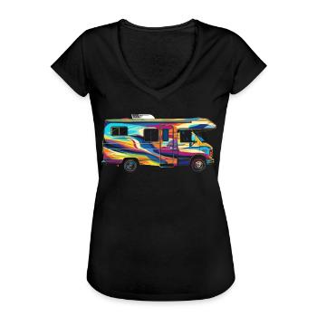 Wohnmobil Camping Wohnmobil Reisen Urlaub Wohnmobi - Frauen Vintage T-Shirt - Schwarz - Vorne - Danielle (179cm)