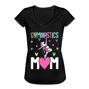Gymnastique Maman Femmes Gymnastique Cartwheel Turner - T-shirt vintage Femme - noir - Devant - Danielle (179cm)