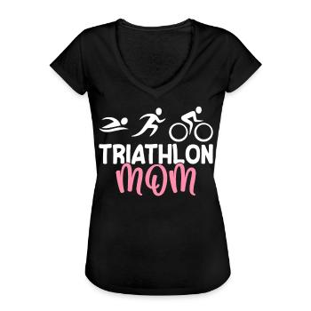 Triathlon Maman Triathlètes Tri-athlètes - T-shirt vintage Femme - noir - Devant - Danielle (179cm)
