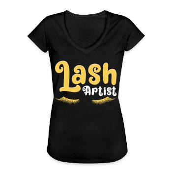 Artiste des cils Amant des cils - T-shirt vintage Femme - noir - Devant - Danielle (179cm)