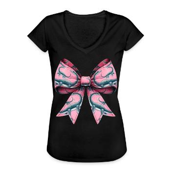 Kokettenbogen Loch Ness Monster Nessie - Frauen Vintage T-Shirt - Schwarz - Vorne - Danielle (179cm)