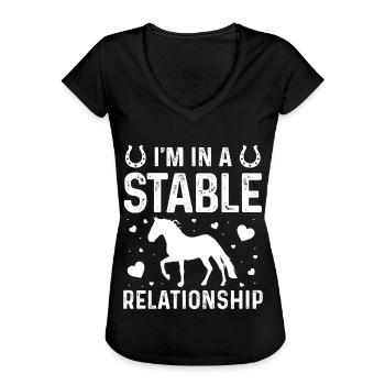 Je suis dans une relation stable - T-shirt vintage Femme - noir - Devant - Danielle (179cm)